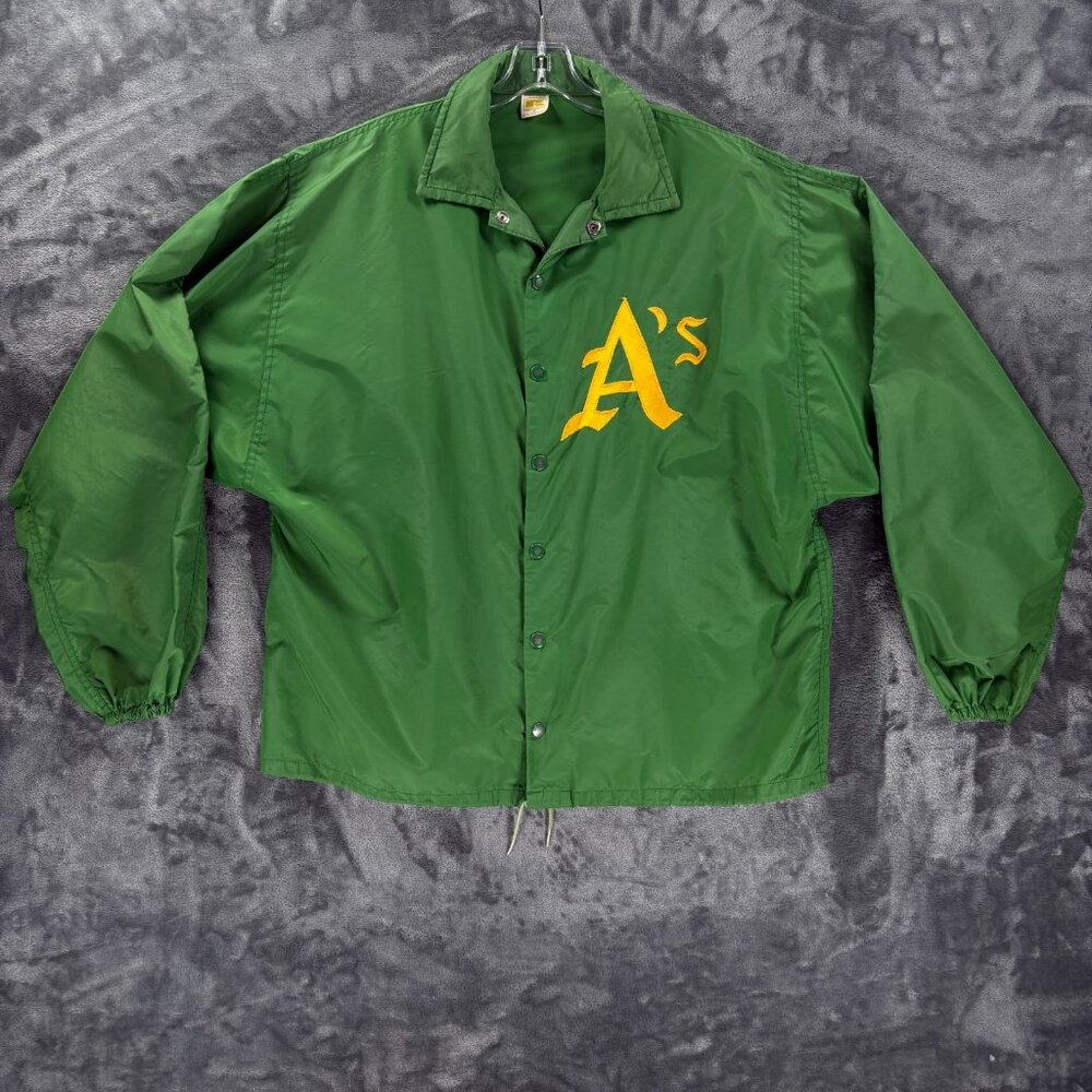 Vintage Russell Mills Oakland A’s 80's Nylon Baseball Windbreaker Jacket M USA